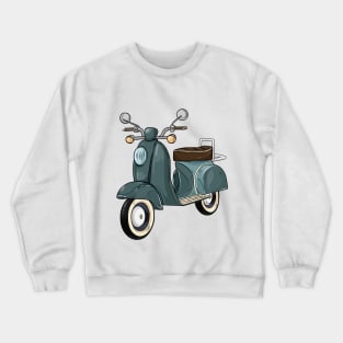 Moped with mirrors and bench Crewneck Sweatshirt